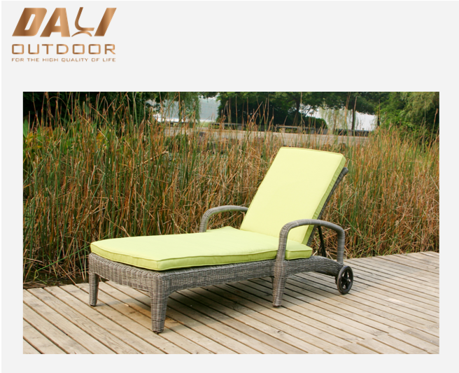 Lounge de plajă, rezistent la apă, în aer liber, confortabil din metal, cu scaun joasă, cu roată
