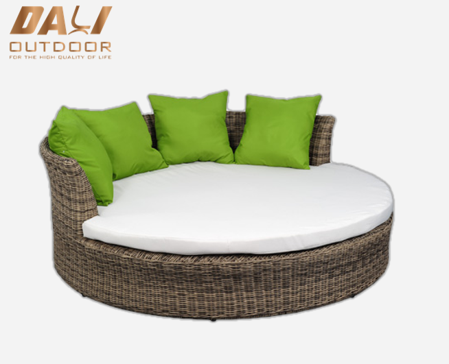 Set de gradina Mobilier de exterior Scaun de plaja din ratan pat rotund in aer liber piscina lounge sezlong din aluminiu exterior