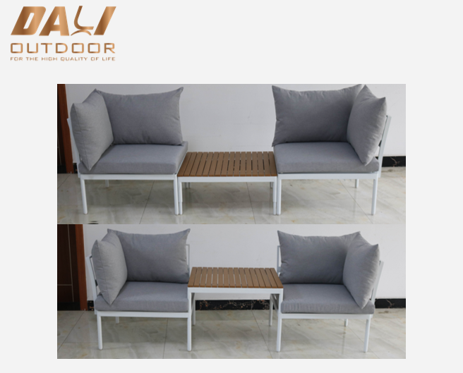 Set canapea funcțional din 3 piese cu cadru din aluminiu
