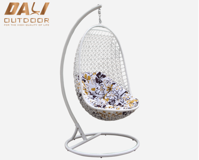 Mobilier de exterior Scaun de leagăne de grădină agățat în formă de ou din răchită