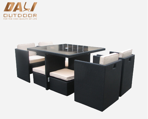 Hot 5 buc Perne din ratan Mobilier din ratan Scaun și masă Grădină Patio PE răchită Rattan Set de masă pentru exterior Mobilier de sufragerie