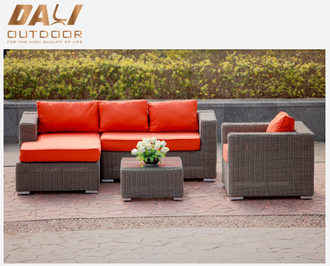 Canapea Coltar Rattan Outdoor Rezistenta Uv PE Rattan